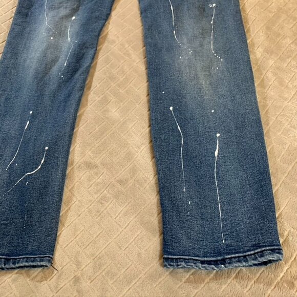 Freehold Mens 40x30 Denim Jeans Blue Skinny Distressed Paint Splatter Stretch - Picture 13 of 13